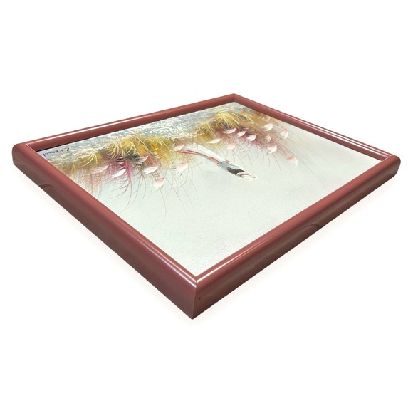 Vintage Original Framed Painting Girl Looking at the Sea Canvas 24x10 - Picture 7 of 10